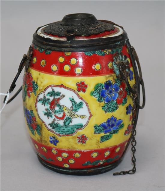 A Chinese opium burner H.12cm